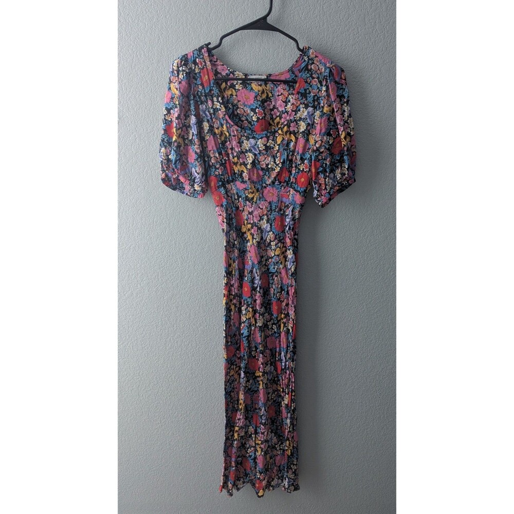 Spell & The Gypsy Last Drinks Bias Midi Dress Women's Size XS Evening Floral - Picture 2 of 8
